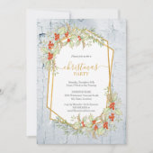 Gold und Holly | Geometrische Rustikale Weihnachte Einladung (Vorderseite)