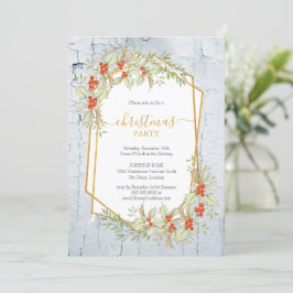 Gold und Holly | Geometrische Rustikale Weihnachte Einladung