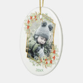 Gold und Holly | Geometrisches Foto Keramik Ornament (Links)