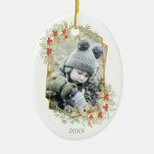 Gold und Holly | Geometrisches Foto Keramik Ornament (Vorne)