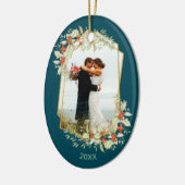 Gold und Holly | Geometrisches Foto Keramik Ornament (Links)