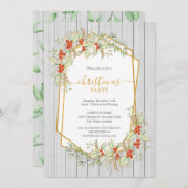 Gold und Holly | Geometrisches Land Rustikaler Url Einladung (Vorne/Hinten)