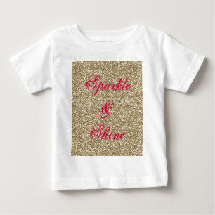Gold und Hot-Pink-Glitzer Sparkle und Shine Baby T-shirt