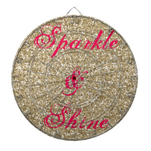 Gold und Hot-Pink-Glitzer Sparkle und Shine Dartscheibe