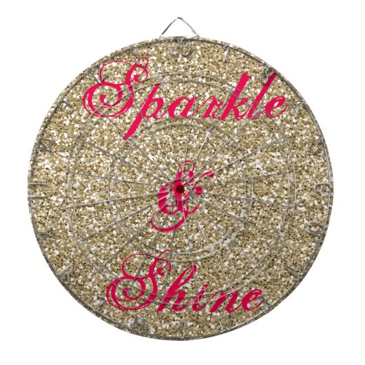 Gold und Hot-Pink-Glitzer Sparkle und Shine Dartscheibe (vorne)