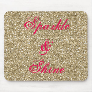 Gold und Hot-Pink-Glitzer Sparkle und Shine Mousepad