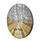 Gold- und Imitat-Glitter personalisiert Dartscheibe (Vorderseite rechts)