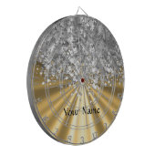 Gold- und Imitat-Glitter personalisiert Dartscheibe (Vorderseite Links)