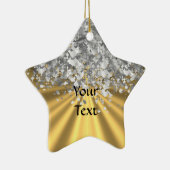 Gold- und Imitat-Glitter personalisiert Keramik Ornament (Rechts)