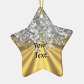 Gold- und Imitat-Glitter personalisiert Keramik Ornament (Links)