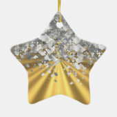 Gold- und Imitat-Glitter personalisiert Keramik Ornament (Hinten)