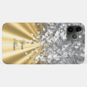 Gold und Imitat Glitzer personalisiert Case-Mate iPhone Hülle (Rückseite (Horizontal))