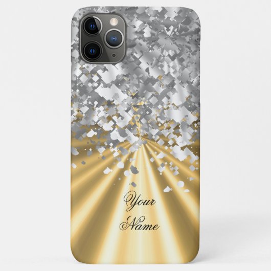 Gold und Imitat Glitzer personalisiert Case-Mate iPhone Hülle (Rückseite)