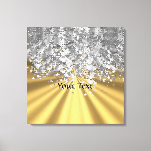 Gold und Imitate Glitzer personalisiert Leinwanddruck (Vorderseite)