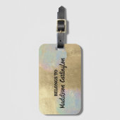 Gold- und irisierende Glitter-Textur Gepäckanhänger (Vorderseite Vertikal)