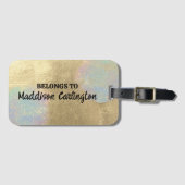 Gold- und irisierende Glitter-Textur Gepäckanhänger (Vorderseite (Horizontal))