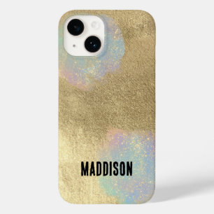Gold- und irisierende Glitzer-Textur Case-Mate iPhone 14 Hülle