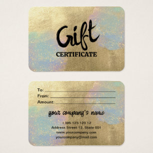 Gold- und irisierende Glitzer Textur Geschenkkarte