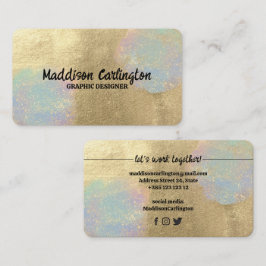 Gold- und irisierende Glitzer-Textur Visitenkarte