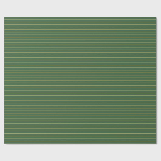 Gold-und Jäger-Grün-Streifen Geschenkpapier (Flach)