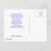 Gold und Kobaltbrokat Einladungspostkarte (Rückseite)