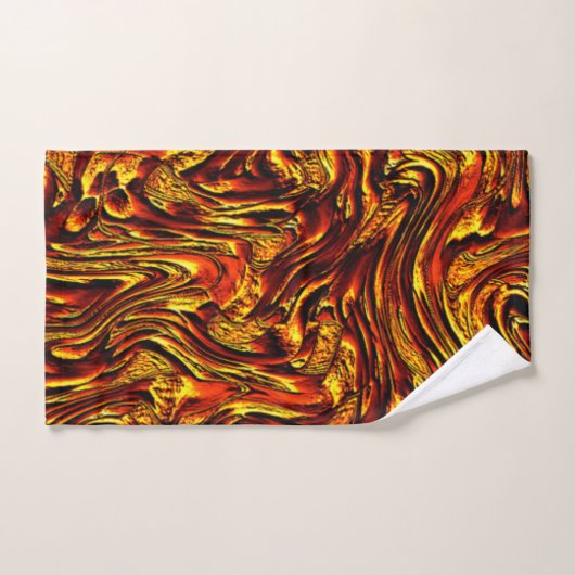 Gold und Korallen oder lebhafte rote Textur Badhandtuch Set (Handtuch)