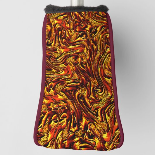 Gold und Korallen oder lebhafte rote Textur Golf Headcover (Rotieren 90)