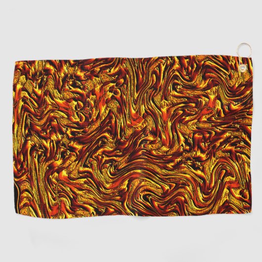 Gold und Korallen oder lebhafte rote Textur Golfhandtuch (Horizontal)