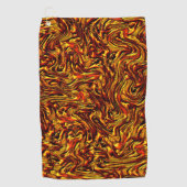 Gold und Korallen oder lebhafte rote Textur Golfhandtuch (Vorderseite)