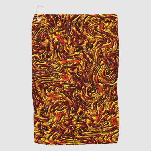 Gold und Korallen oder lebhafte rote Textur Golfhandtuch (Vorderseite)