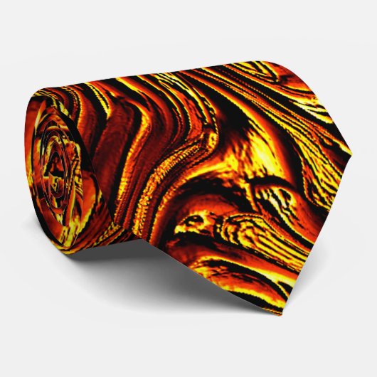 Gold und Korallen oder lebhafte rote Textur Krawatte (Gerollt)