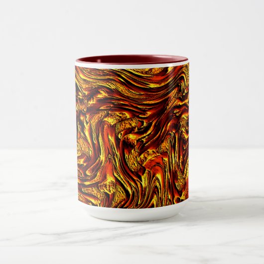 Gold und Korallen oder lebhafte rote Textur Tasse (Zentrum)