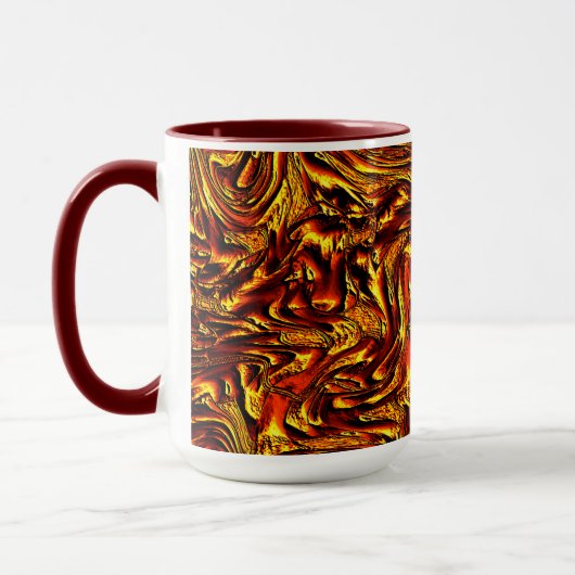 Gold und Korallen oder lebhafte rote Textur Tasse (Links)