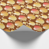 Gold- und Korallenseashells auf Kaffeebrasse Geschenkpapier (Ecke)