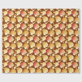 Gold- und Korallenseashells auf Kaffeebrasse Geschenkpapier (Flach)