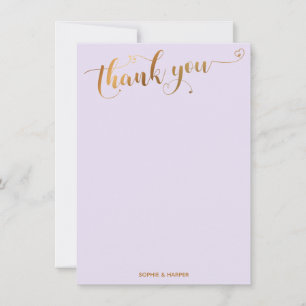 Gold und Lavendel Danke Kalligrafie & Herzen