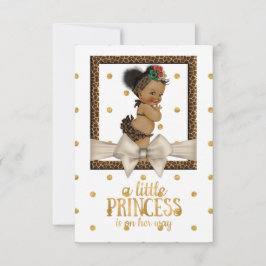 Gold und Leopard Print Girl's Baby Shower Einladung