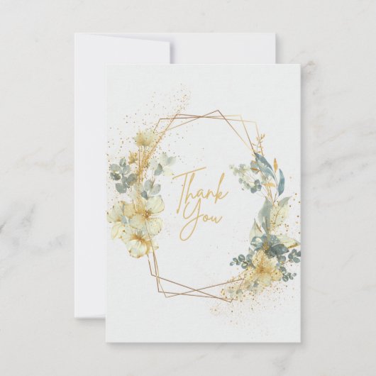 Gold und Light Blue Elegant Wedding Dankeschön Car Dankeskarte (Vorderseite)