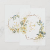 Gold und Light Blue Elegant Wedding Dankeschön Car Dankeskarte (Vorne/Hinten)