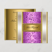 Gold und Lila Art Deco Bat Mitzvah Einladung (Vorne/Hinten)