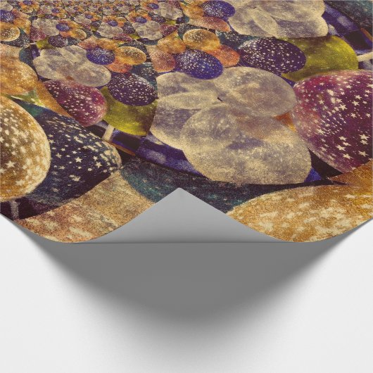 Gold-und lila Ballon-strukturiertes Kaleidoskop Geschenkpapier (Ecke)