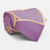 Gold und Lila Blattmuster Krawatte (Gerollt)