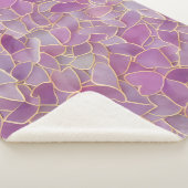 Gold und Lila Blattmuster Sherpadecke (3/4)