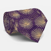 Gold und lila Chiyogami-Feuerwerkskörper Krawatte (Gerollt)