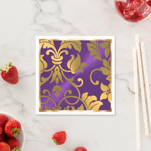 Gold und Lila Damaskus Serviette (Beispiel)