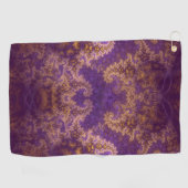 Gold und Lila Fraktal Golfhandtuch (Horizontal)