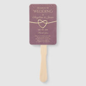 Gold- und Lila Hochzeitsprogramm Fächer (Vorderseite)