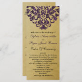 Gold- und lila-Hochzeitsprogramm Programm (Vorne/Hinten)