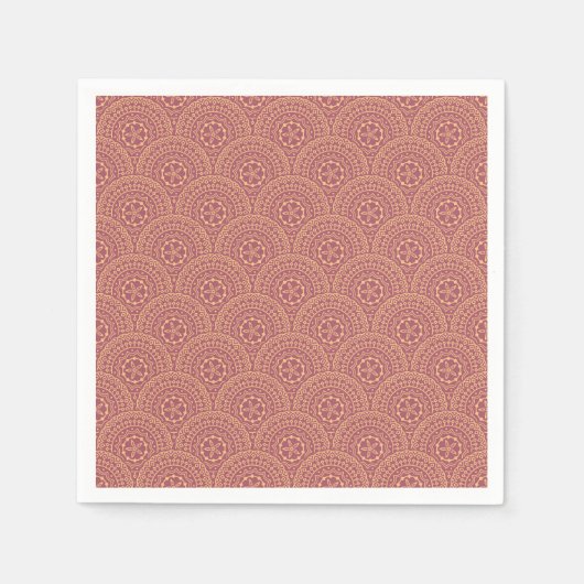 Gold und lila Mandala-Wellenmuster Serviette (Vorderseite)