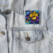 Gold und Lila Pansy Patch Button (Beispiel)